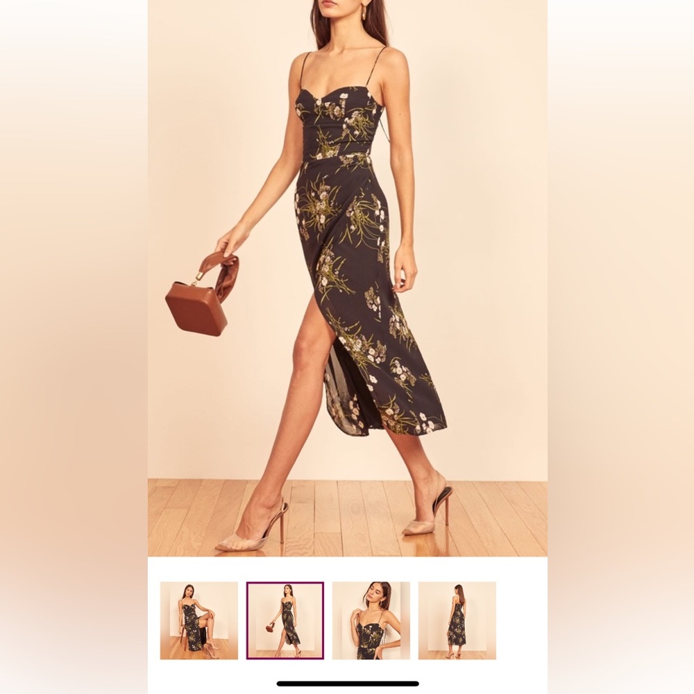 Reformation Floral Black Maxi Dress 4